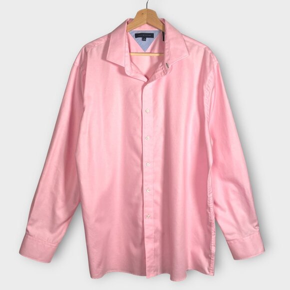 Tommy Hilfiger Dress Shirt 18 34/35 Pink Office Business Casual - Picture 1 of 8